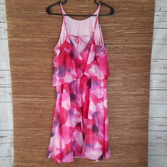 NWT Halston Cold Shoulder Dress Floral Print - Picture 6 of 8